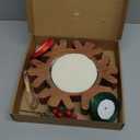 1 Set Wooden Christmas Bowl Candle Gifts 14oz Large Rustic Wood Christmas Dough Bowl Candle with Berries Pine Label for Xmas Farmhouse Table Centerpiece Decor, 11.81 x 9.84 in(Snowflake)