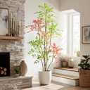 Tall Fake Bamboo Tree Large Artificial Nandina Trees Indoor Outdoor Realistic Floor Plant Faux Plastic Plants Flowers for House Home Living Room Bedroom Office Front Porch Modern Farmhouse Decor
