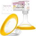 Nenesupply 17mm Oval Flanges Compatible with Medela Breast Pump Parts Replace 17mm Medela Flange Accessories. Work with Pump in Style Parts Symphony Parts Swing Maxi Harmony and Personalfit Flex