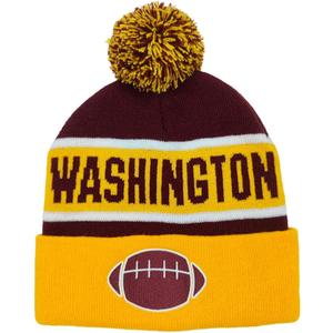3 x City Beanie Knit Hat with Pom Winter Cuffed Cap Sport Fans Gift for Men Women