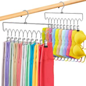 Legging Organizer for Closet Organizers and Storage, College Dorm Room Essentials for Girl Guy, Metal Hat Holder Yoga Pants Hangers with 20 Rubber Clips,Skirt,Bra,Cap,Space Saving Hanger for Wardrobe