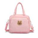 Small Diaper Bag Tote, Crossbody Diaper Bag Mini Purse with 8 Pockets, Travel Baby Bag for boys & Girls, 2 Insulated Pockets, Pink