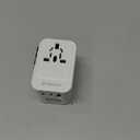 Universal Travel Adapter, International Travel Plug Adapter with 2 USB-C(PD 20W) ＆ 1 USB-A Ports, All in One Portable Adaptor, for USA, UK, EU, AU ＆ 224+ Countries (White) US