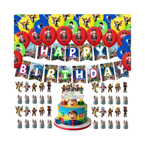 30Pcs Video Game Birthday Party Decorations, Party Supplies for Boys Girls, Video Game Themed Party Supplies for Gamer Fans Balloons Banner Cupcake Toppers Cake Topper