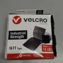 VELCRO Brand Heavy Duty Tape | 16 Foot Roll | Strong Sticky Back Adhesive Holds up to 10 lbs | Industrial Strength Fasteners for Indoor or Outdoor Use | 1-1/2in Width, Black (VEL-30838-USA)
