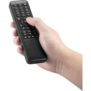 Pepper Jobs W10 GYRO Air TV Remote, QWERTY Keyboard Fly Mouse for Win 11/10, LED Backlit Keyboard Mini PC Controller, 6-Axis Gyro w/Learning Remote Control Function