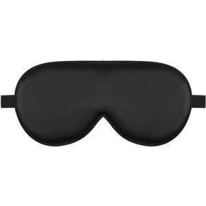 Alaska Bear Organic Silk Sleep Mask Cool Super Smooth Eye Cover Genuine Mulberry Silk Face Skin Care, Soft Filling, Lightweight for Home or Travel Use (Original Black, Flat)