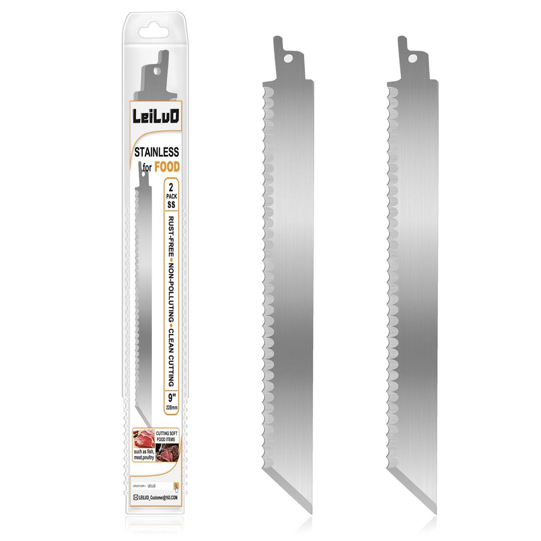 LEILUO 9-Inch Soft Material Reciprocating Saw Blades 2 Piece Sawzall Blades for Cutting Sponge Foam Insulation Material with Storage Case