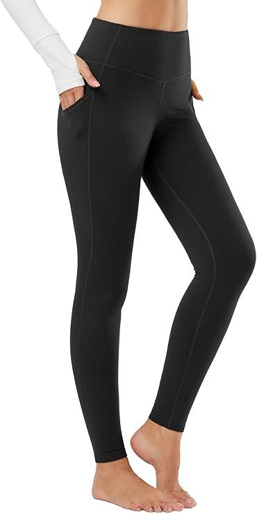 baleaf Winter Clothing Women Leggings Fleece Lined Tights Thermal Warm Thick Cold Weather Gear 1 Pockets, M
