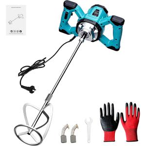 Cement Mixer Electric Concrete Mixer 2100W with 6 Adjustable Speed Handheld