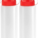 Norcalway 12 oz Condiment Squeeze Bottles for Sauces - Leak Proof Oil, Syrup, Dressing Squirt Bottles - 2 Pack