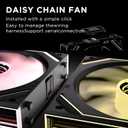 Interstellar V2 120mm PC Case Fans,Infinity Mirror Module Daisy-Chain ARGB Fan,Triple Pack Suitable for Computer Case & 360mm AIO Cooler (Black)