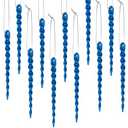 30 Pcs Christmas Plastic Icicle Twisted Plastic Icicle Ornaments Christmas Tree Hanging Decoration and Holiday Xmas Party Wedding Hanging(5.9 Inch,Blue)