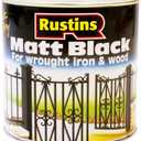 Rustins Quick Drying Matt Black Paint 250ml -Easy DIY Application for a Professional Finish in Minutes, Ideal for Interior & Exterior Surfaces