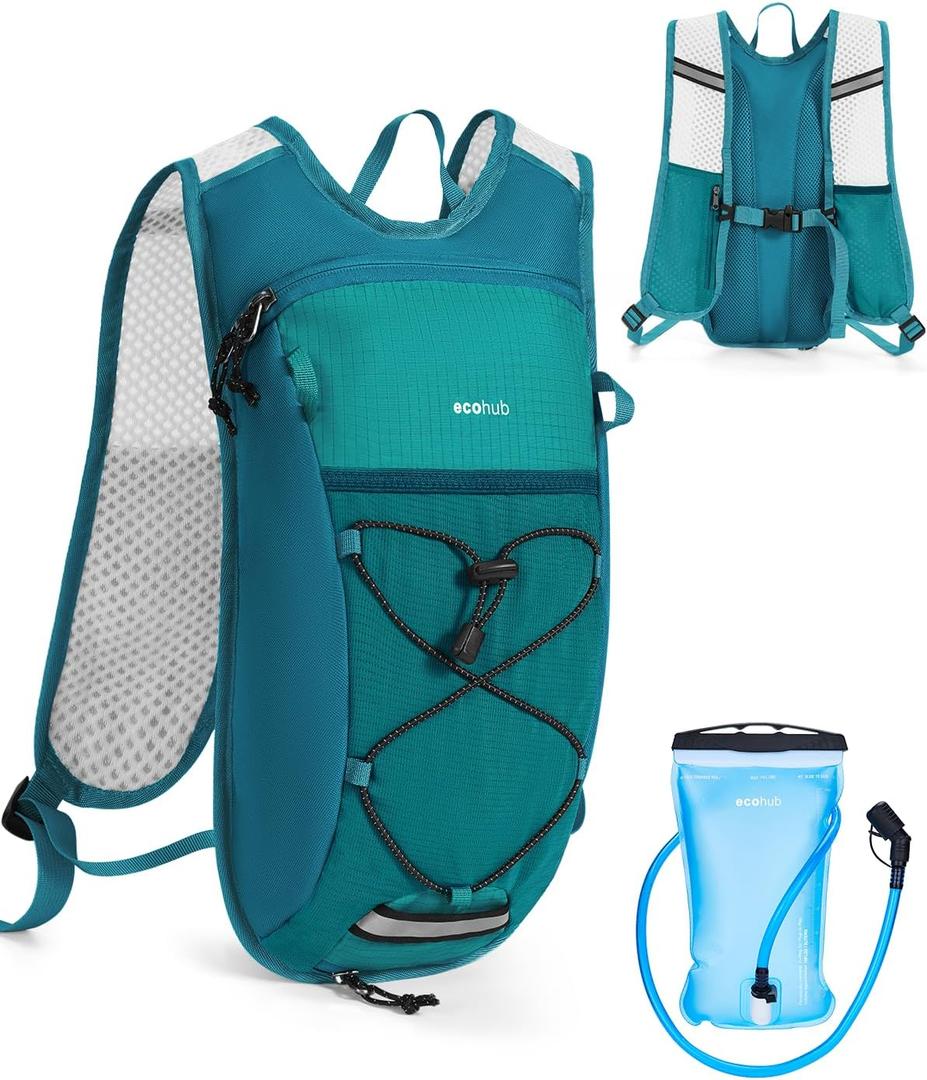 ECOHUB Hydration Backpack with 2L Water Bladder, Lightweight Running Hydration Pack for Men Women, Breathable Hiking Cycling Backpack for Outdoor Sports Marathon Travel