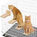AceOrbit 4 Pcs Cat Cage Ladder Accessories Catio Indoor for Climbing Tree Steps Scratching Post Perches Sisal Hemp Shelf Wooden Ladder Furniture Inside with Install Screws (Square)