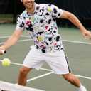 uideazone Mens Golf Shirt Dry Fit Athletic Polo Shirts Moisture Wicking Performance 3D Print Short Sleeve (White, XXL)