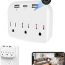 1080P WiFi Wall Camera with Fixed Phone Holder, Dual-Band 5G/2.4G Outlet Camera, 2-in-1 Plug-in Indoor Wall Monitor, Motion Detection, 32GB SD Card Included, Home & Office Use