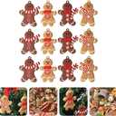 Toyvian 12pcs Christmas Flatback Embellishments Gingerbread Man Christmas Charms for Jewelry Making DIY Crafts Scrapbooking Hair Clips