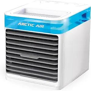Arctic Air Pure Chill 2.0 Evaporative Air Cooler by Ontel  Powerful, Quiet, Lightweight and Portable Space Cooler with HydroChill Technology For Bedroom, Office, Living Room & More,Blue