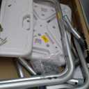 Vaunn Medical Deluxe Spa Shower Chair with Arms and Back, Bath Seat for Seniors, 350 lbs Max Weight, White With Light Gray Arms