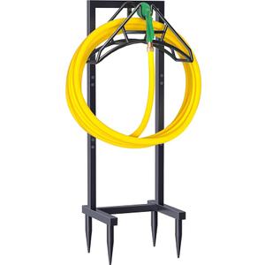 Outdoor Garden Hose Holder Freestanding with 4 Spikes, Heavy Duty Metal Water Hose Reel Stand Hanger Rack Organizer Holds Storage 150ft Hose for Outside Yard Lawn, Black Outdoor Garden Hose Holder Freestanding with 4 Spikes, Heavy Duty Metal Water Hose Reel Stand Hanger Rack Organizer Holds Storage 150ft Hose for Outside Yard Lawn, Black