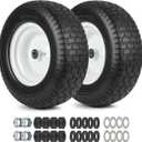 16x6.50-8 Flat Free Tire and Wheel Assembly for Riding Lawn Mower
Replacement 16x6.5-8nhs Solid Rubber Garden Tractor Lawnmower Tyre, with 3/4" & 5/8" Bearing Bore, 3-7" Centered Hub, 2-Pack