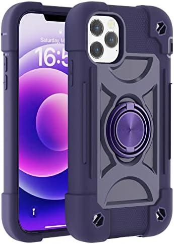 MARKILL Compatible with iPhone 12/12 Pro Case 6.1 Inch with 360 Degree Rotate Ring Stand, Military Grade Drop Protection Heavy Duty Case 3 in 1 Protective Cover for iPhone 12/12 Pro.