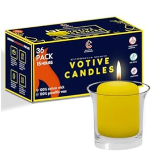 Candle Charisma Fresh Touch Scented Votive Candles - 10 Hour Burn time - Set of 12 for Dinner, Wedding, Halloween and Holiday Decorations