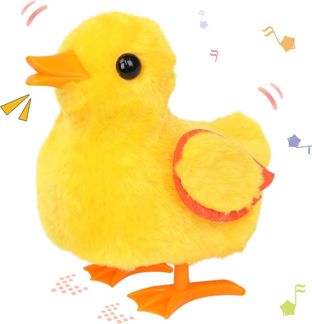 Hopearl Walking Duck Pet Quack Duckling Interactive Electronic Plush Toy Farm Animals Animated Gifts for Toddlers Birthday, Yellow, 8''