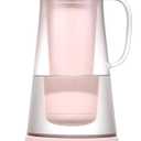 LifeStraw Home Water Filter Pitcher, 7-Cup, Glass with Silicone Base, Pink Bubble, for Everyday Protection Against Bacteria, Parasites, Microplastics, Lead, Mercury, PFAS and a Variety of Chemicals