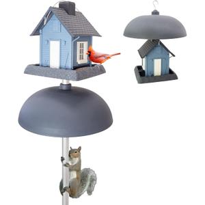 North States - Two-Way Squirrel Baffle: Squirrel Guard for Bird Feeders; Protects Hanging or Pole Mounted Birdfeeders - Gray