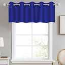 DECOVSUN Royal Blue Valances for Bedroom Solid Blackout Thermal Insulated Cobalt Blue Valances for Windows for Living Room Kitchen Loft Grommet Top 1 Panel