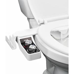 VEVOR Bidet Attachment for Toilet, Hot & Cold Non-Electric Water Sprayer - Dual Retractable Nozzles, Adjustable Water Pressure, 0.3’’ Ultra Thin Bidet Toilet Seat Attachment for Rear and Feminine Wash