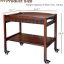 MinBoo Wooden Sofa Side Table with Wheels, 2-Tier Rolling Tea Cart and Coffee Cart, Mobile Storage Cart with Drawers for Kitchen, Bedroom, Office, Home Bar, and Pantry Organization