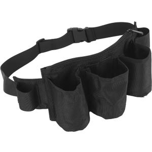 OUKENS Garden Tool Belt, Black Waterproof 600D Oxford Fabric Adjustable Gardening Waist Bag Tool Pouch with 6 Pockets & 2 Straps, for Outdoor/Camping/Gardening/Cleaning/Housekeeping