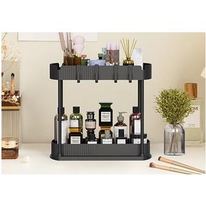 1 Pack Multi-Purpose Pull-Out Storage Organizers, Under Sink Organizers and Storage for Bathroom & Kitchen, Under Cabinet Organizers and storage, 12.8 Inch, Black (12.8 Inch, Black)