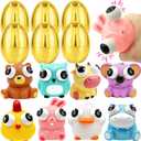 Jumbo 4" Golden Easter Eggs Filled Eye-pop Squishy Toys, 8 Pack Easter Basket Stuffers for Toddler Teens Boys Girls Surprise Golden Large Easter Egg Hunt Filling Treats Easter Party Favor