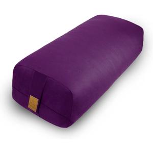 Yoga Bolster (26x10.5x5.5 in) Supportive Yoga Cushion for Restorative Yin Yoga Accessories Rectangular Bolster for Stretching Meditation Pillow 100% Organic Cotton Removable Washable Cover (Purple)