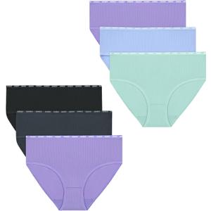 Hanes Girls' Big Moves Breathable Stretch Tween Underwear (10, Purple/Blue/Mint/Black/Grey)