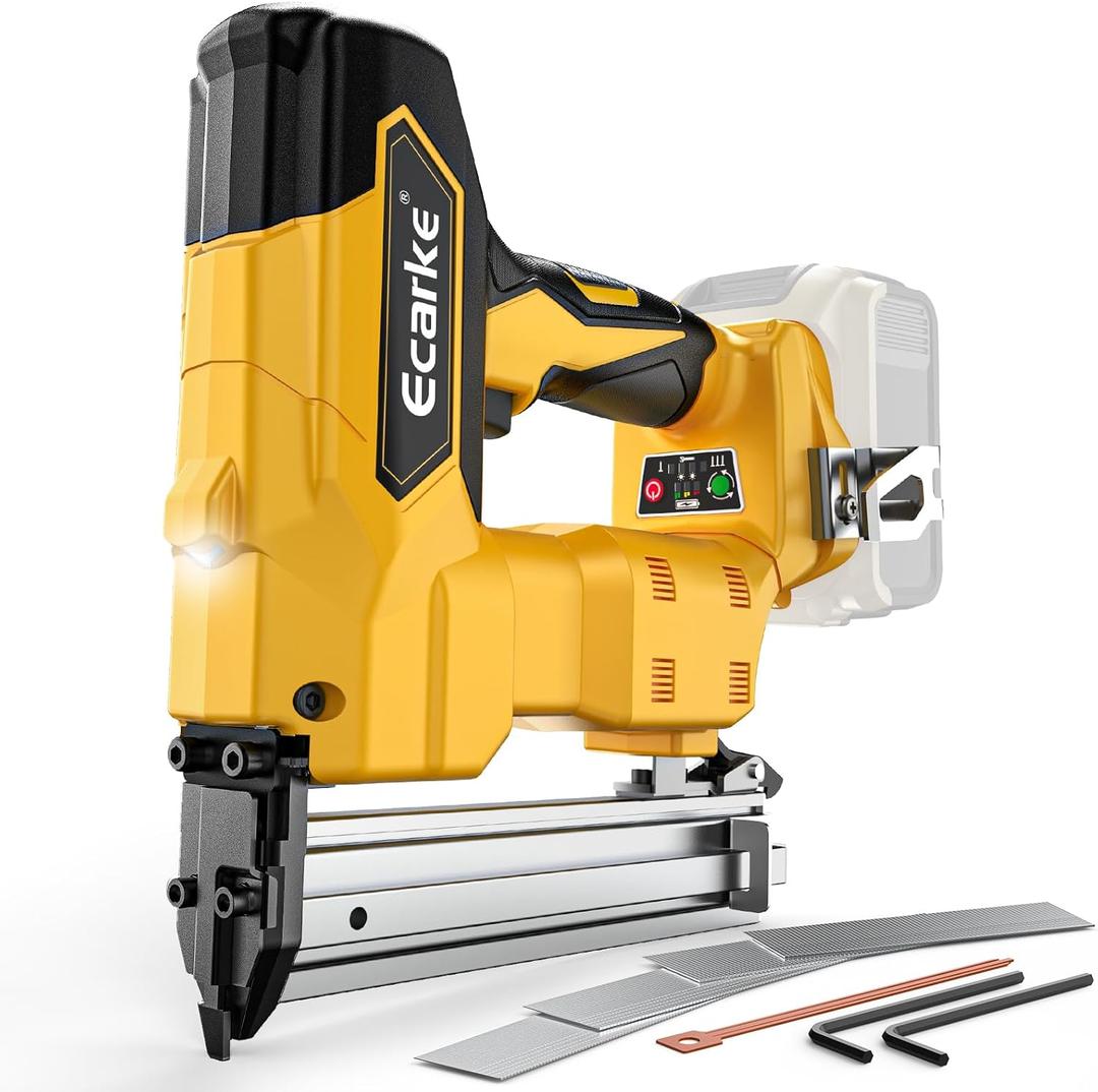 Ecarke Cordless Brad Nailer Compatible with Dewalt 20V Battery: Brushless Electric Nail Gun with 1000 Nials - 2 Mode 18 Gauge Nail Gun,5/8 to 1-1/4 Inch for Upholstery Woodworking Carpentry(Tool Only)