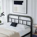 King Headboards Only, Black Metal Frame, Simple and Industrial Style,Add On Design 40 Inches Tall and Adjustable Height, Easy Assembly