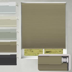 Changshade No Drill No Tools Blackout Cellular Shades,Cordless Blinds for Indoor Windows,Room Darkening Window Shades Honeycomb Blinds for Bedroom,Office,Home,35" w x 48" h,Light Brown