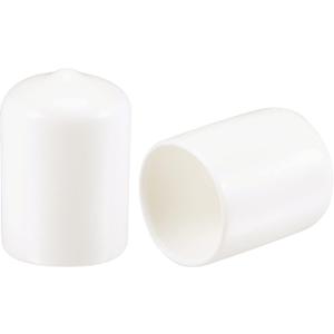 uxcell 50pcs Round Rubber End Caps 3/4"(19mm) White Vinyl Cover Screw Thread Protectors