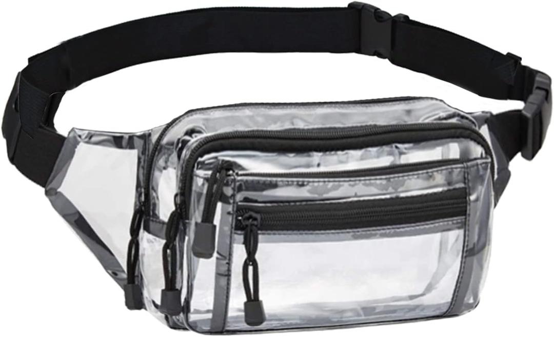 Clear Fanny Pack Stadium Approved Multi-purpose Waist Bag for Work,Travel & Sporting Event