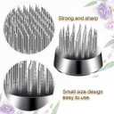 Geiserailie 9 Pcs 23mm/0. 92 Inch Stainless Flower Frog Mini Round Metal Floral Frog Japanese Ikebana Fixed Pin Holder Tool Arrangement Floral Fixation for DIY Flower Craft Arrangements(Silver)