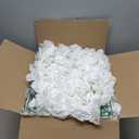Flower Wall Backdrop 12PCS 16.5x16.5 Inch Floral Wall Panel White Artificial Silk Rose Wall Decor Ideal for Wedding Celebrations, Festive Party Backdrops and Home Decor