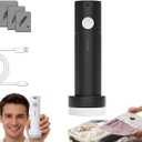 Cordless Travel Vacuum Storage Compression Bag Set,6 Pack & 9pack, 3 Sizes, USB Rechargeable Handheld Pump with Built-In Battery Reusable, Airless Vacuum Seal Bag for Clothes, Bedding (Black,6)