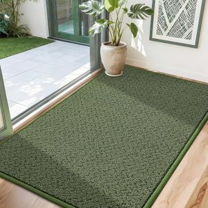 COSY HOMEER-Door-Mat 32"x48" Non Slip Absorbent Entryway Rugs Dirt Trapper Doormats Washable Entrance Mats Low Pile Welcome Floor Mat for Front Back Door and Entry Mats, Green