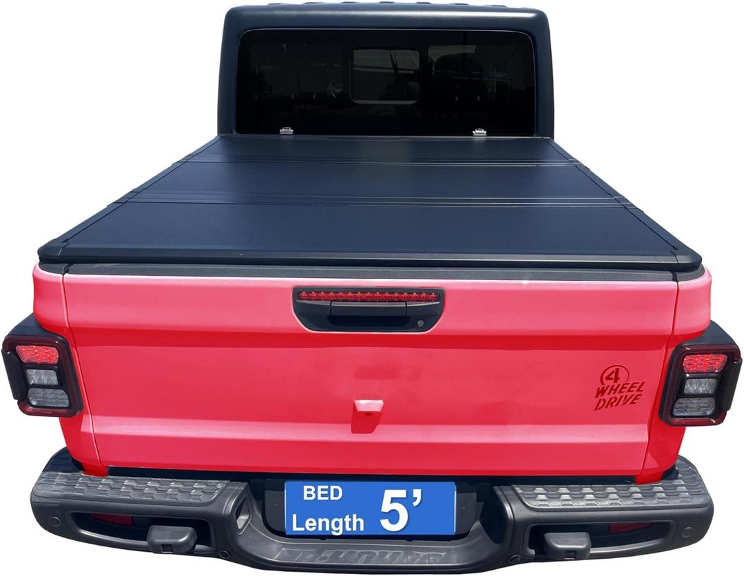 5FT Hard Tri-Fold Truck Bed Cover for 2019 2020 2021 2022 2023 2024 2025 Ford Ranger FRP Tonneau Cover | Styleside